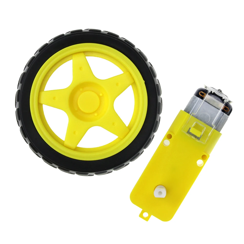 1pcs 1:48 1:120 Gearbox DC Gear Motor Smart Robot Car TT Motor with Plastic Tire Wheel+Encoder Disc