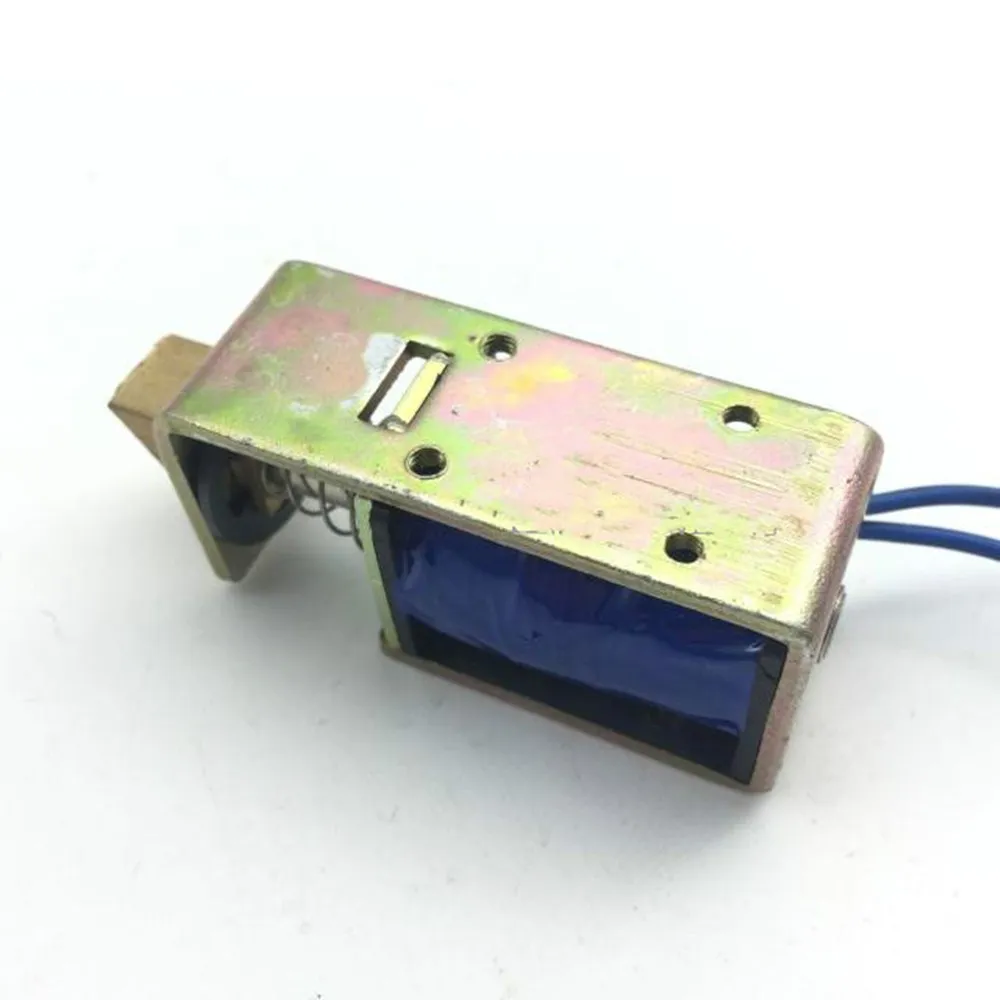 DC 12V/DC24V  1A 10mm Stroke 15N Holding Force Open Frame Push Type Solenoid Electromagnet JF-S0837DL