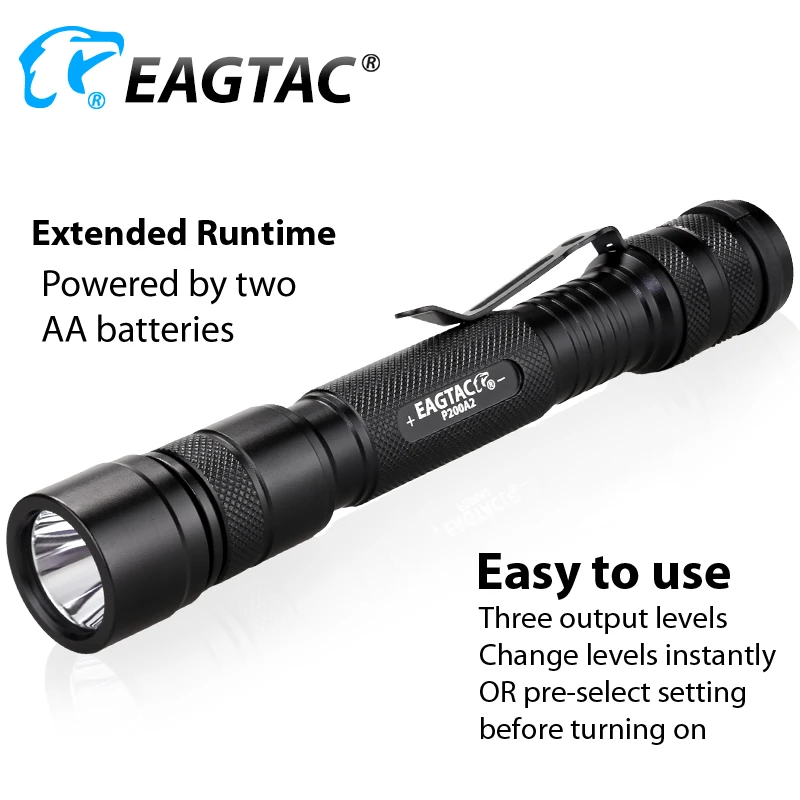 EAGTAC P200A2 Multi Output XML2 365nm UV 395nm UV Led Flashlight AA Battery 3 Modes