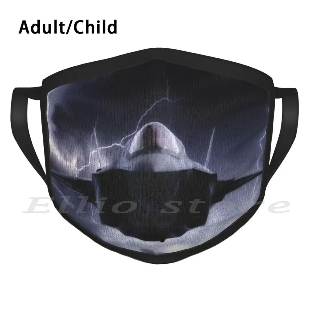 

F35-Lightning Ii Flying Through Lightning Funny Print Reusable 2983 Scarf Face Mask Plane Planes Sky Pilot Hero Air Force