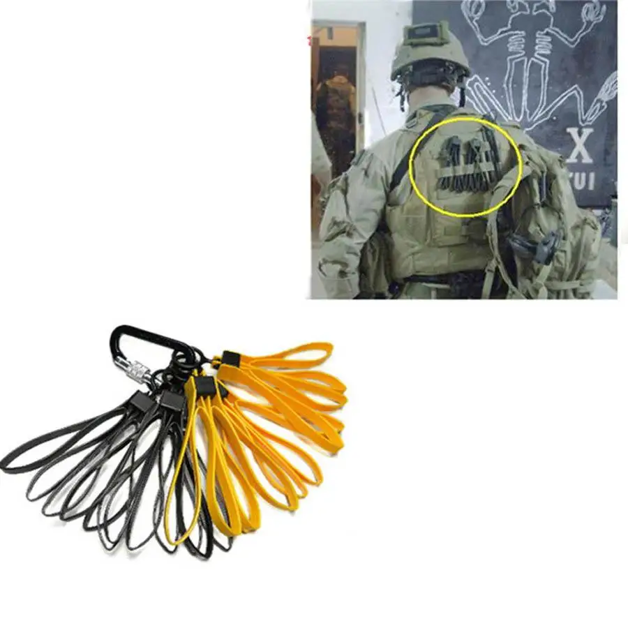 Sports Plastic Cable Tie Strap Handcuffs CS Decorative Belt Yellow Black (1set/3pcs)