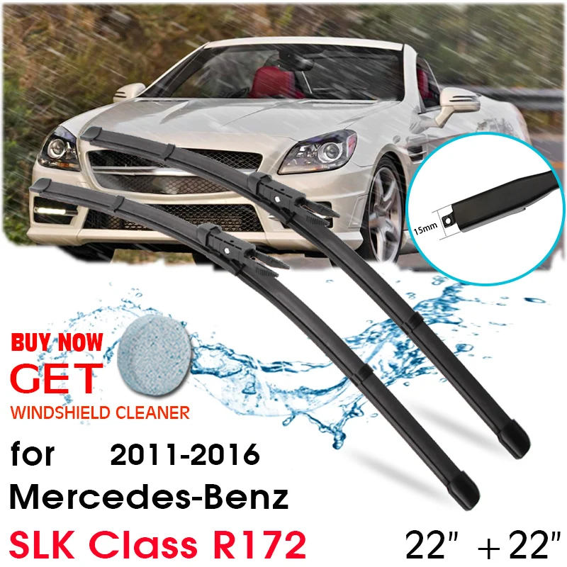 

Car Blade Front Window Windshield Rubber Silicon Refill Wiper For Mercedes-Benz SLK Class R172 2011-2016 22"+22" Car Accessories