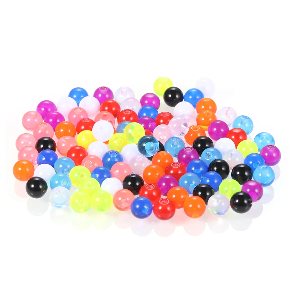 100pcs/lot Acrylic Replacement Spare Balls Labret Tongue Ring Ear Belly Eyebrow Piercing Attachment 16G 14G DIY Body Jewelry