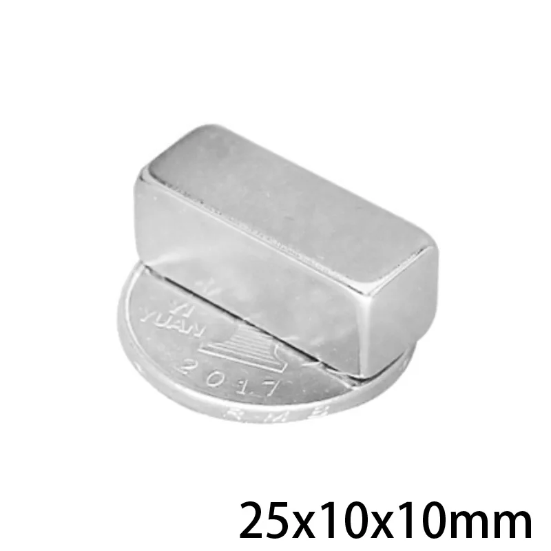 2/5/10/20pcs 25x10x10 Rare Earth Magnets 25mmX10mm Block Rectangular Magnetsic 25x10x10mm Permanent Neodymium Magnet 25*10*10