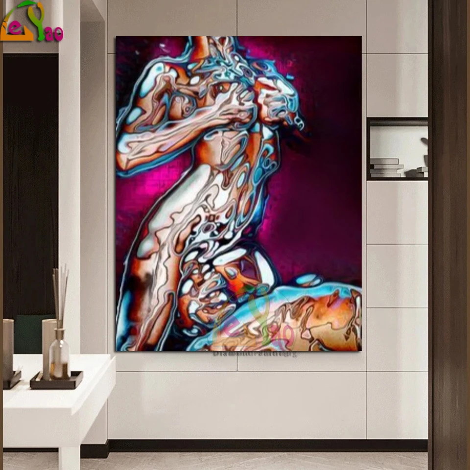 5D DIY Diamond Painting Men And Women Sexy Rhinestone Diamond Embroidery Abstract Nude Couple Cross Stitch Mosaic Set Home Decor