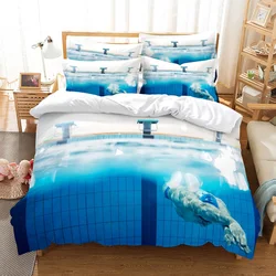 Swimming In Pool Bedding Duvet Cover Set 3d Digital Printing Bed Linen Fashion Design Comforter Cover Bedding Sets  Bed Set