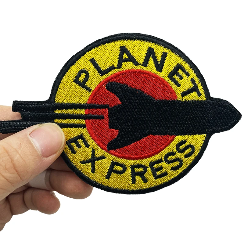 PLANET EXPRESS Patches high quality Embroidered Military Tactics Badge Hook Loop Armband 3D Stick on Jacket Backpack