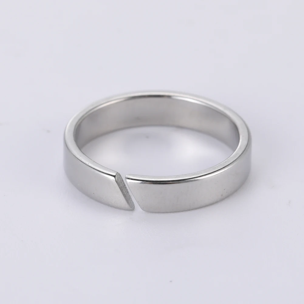 COOLTIME Kpop Minimalist Couple Rings Stainless Steel Silver Color Open Ring Women Men Fashion Jewelry Wedding Gift Wholesale