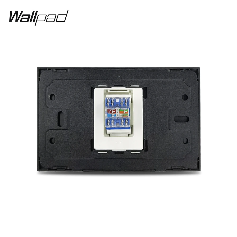 118*72mm CAT 6 Data Socket Wallpad L3 Black Aluminum Panel RJ45 Cat6 Internet Wall Outlet