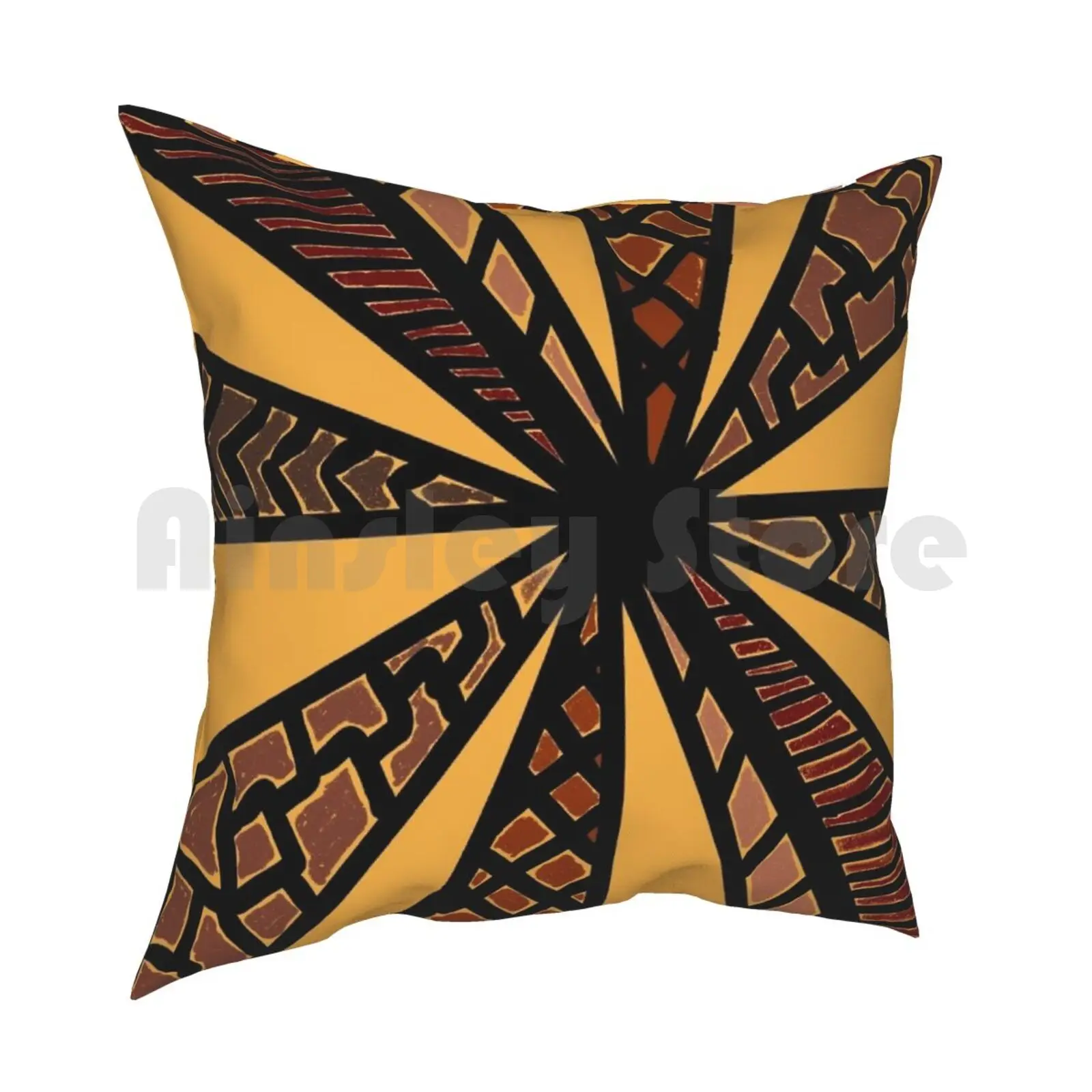 Yellow And Brown African Ankara Pillow Case Printed Home Soft Throw Pillow Brown Josie Otoreno Josephineotoreno African