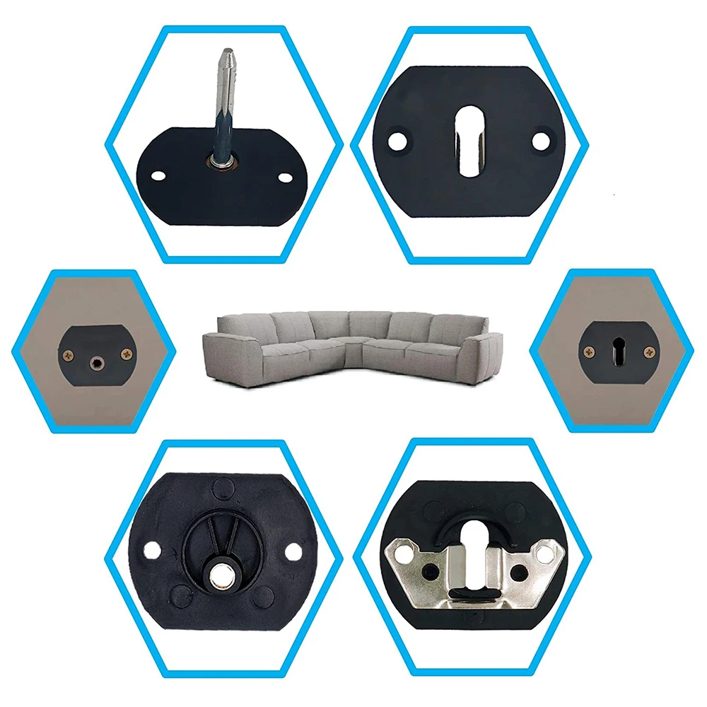 Sofa Pin Style Furniture Connector Black Couch Sectional Furniture Connector Pin Buckle Style Furniture Hardware Accessories