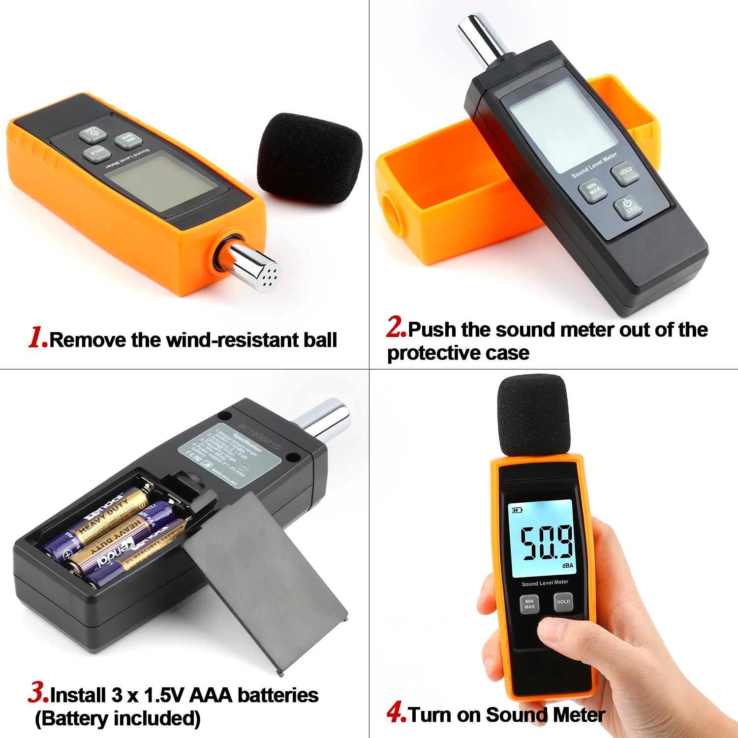 RZ Sound Level Meter Digital Handheld DB Meter Sonometros Noise Audio Level Meter 30-130dB Decibels Mini Sound Meter