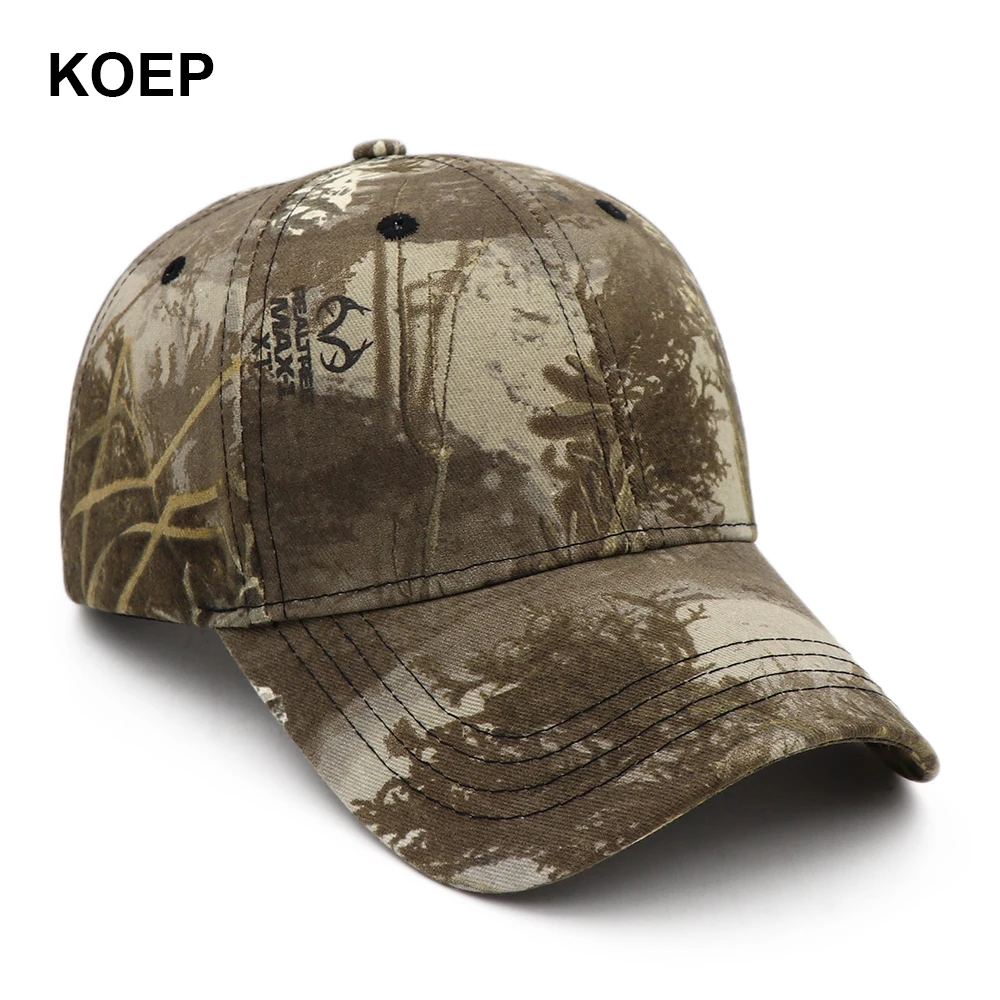 KOEP New Outdoor Jungle Fishing Baseball Hat Cap Man Camouflage Hunting Hat Casquette Bone Cotton Tree Camo Snapback Dad Caps