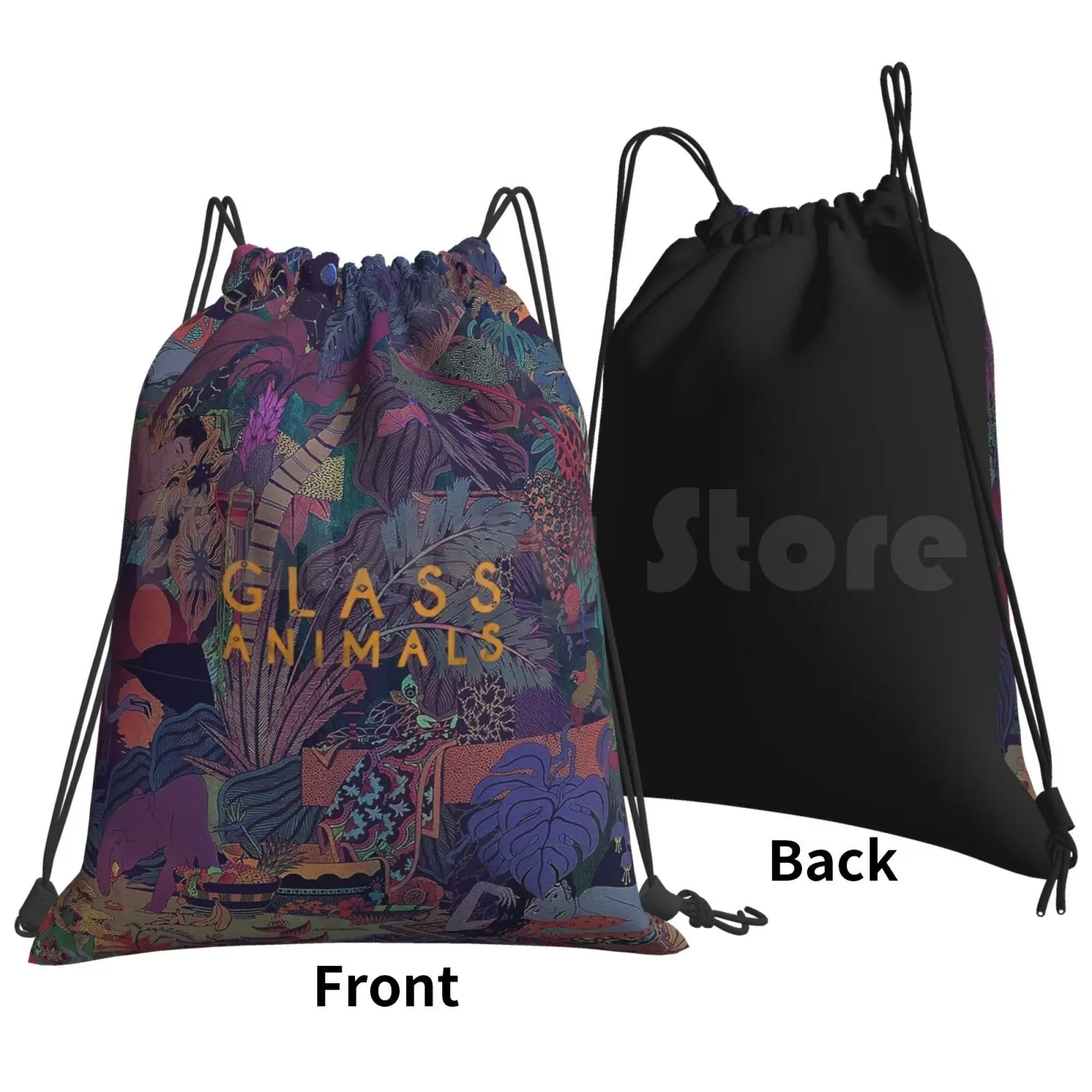 Glass Animals Zaba Backpack Drawstring Bags Gym Bag Waterproof Glass Animals Indie Alternative Band Music Tumblr