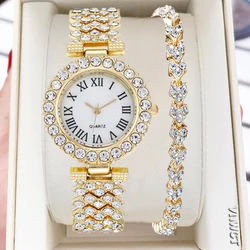 Luxus Strass Uhr Frauen Uhr Mode Uhr Und Armband Set Damen Weibliche Uhr Montre Femme Relogio Zegarek Damski