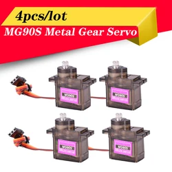 4pcs/lot MG90S Metal Gear Digital 9g Servo For RC Helicopter Airplane Boat Car RC Robot