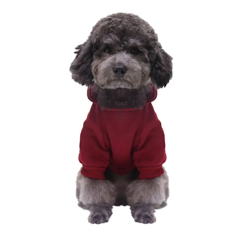 Red Cartoon Thicken Hooded Pet Dog Jacket for Dogs Winter Warm Clothes Christmas Dog Hoodie Puppy Pet Clothing Dog Sweatshirt