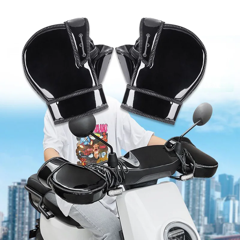 1 Paar Motorrad-Lenkermuffen Winter-Fahrradhandschuhe Wasserdichte Lenkerhandschuhe Schneemobil E-Bike Motorrad Thermo-Handschuhe – Detail 27