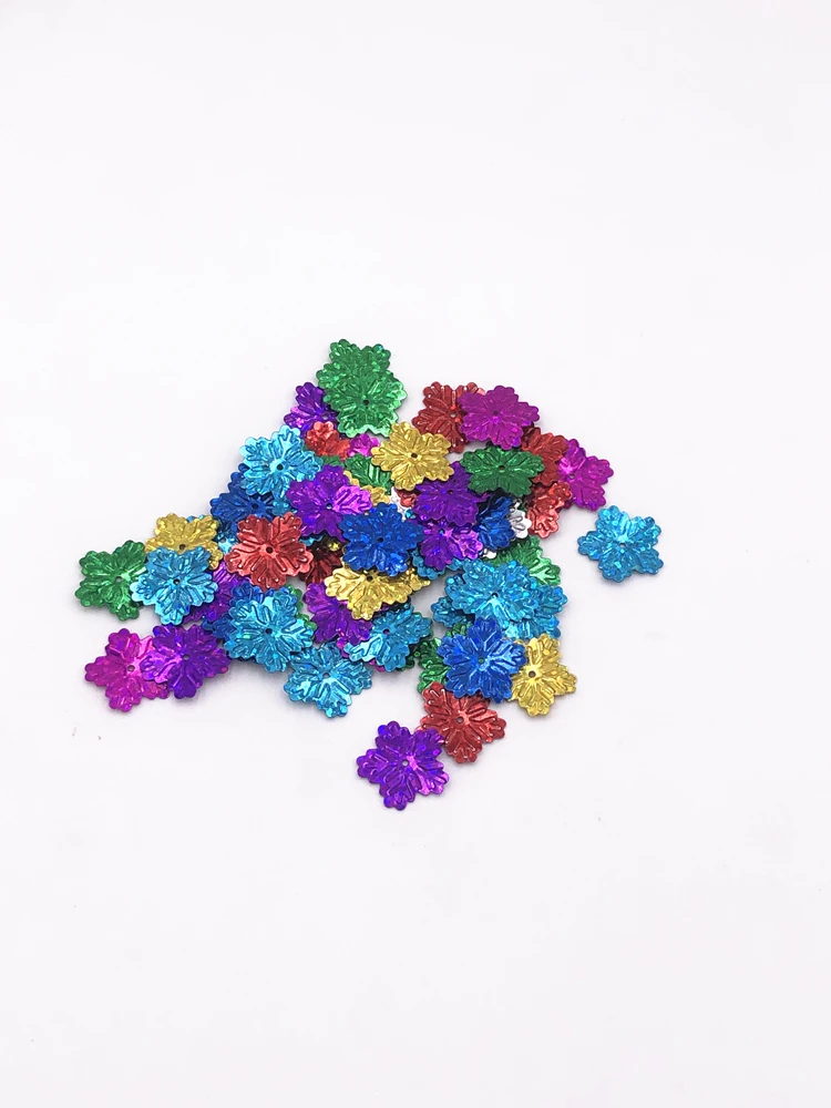 50Pcs/Bag 17mm Calabash Flake Sequins Laser Mixed Sequin PVC Paillettes Sewing Wedding Craft Costume DIY Lentejuelas Accessories