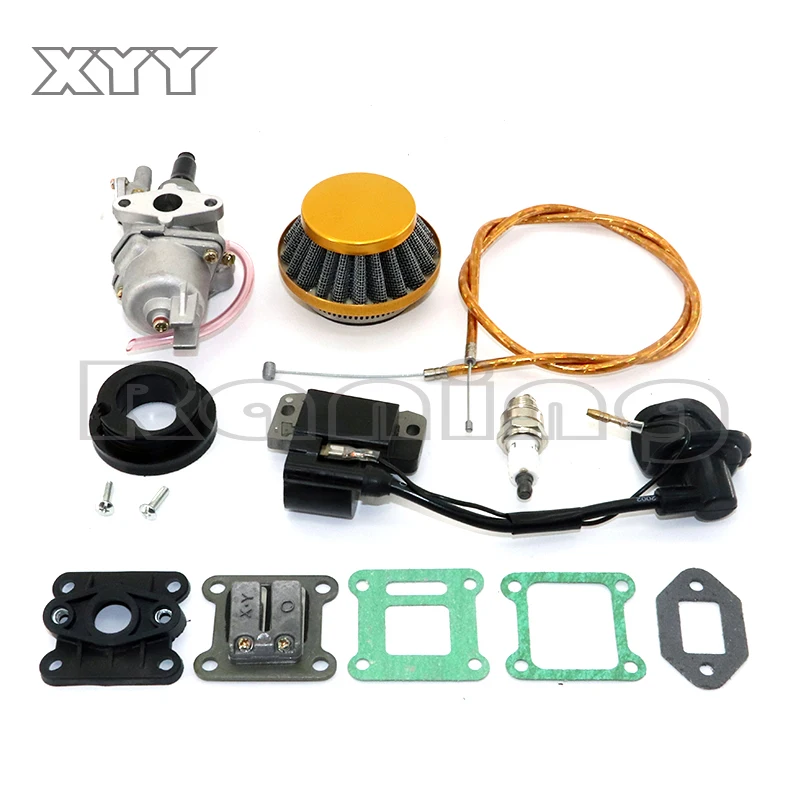 47CC 49CC Carburetor With 42mm Air Filter r And Gasket Ignition Coil Throttle cable For Mini Moto Dirt Pocket Bike ATV Quad