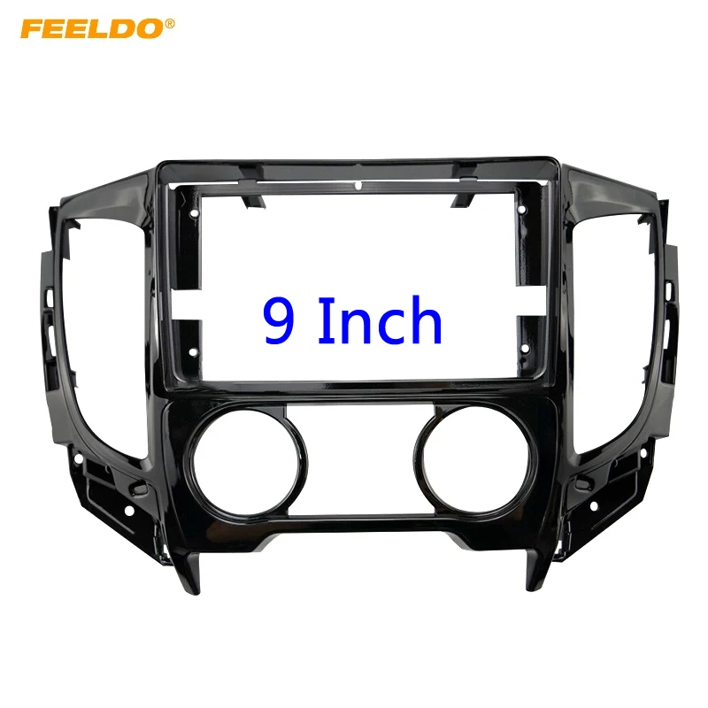 

FEELDO Car 9" 2Din Fascia Panel Frame Dash Kit For Mitsubishi Triton(2015+) Manual Air Condition GPS Navigation Installation