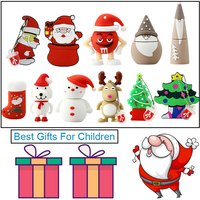 USB Flash Drive Christmas Series Cartoon Snowman Deer 4GB 8GB Pendrive 16GB 32GB 64GB Santa Claus Pen Drive Memory Stick Gift