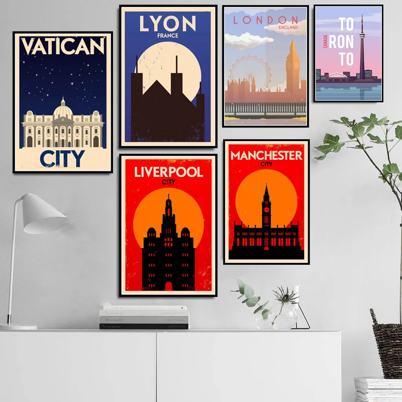 

World Travel Taksim Tel Aviv Toronto Vatican Poster Wall Art Picture Posters and Prints Canvas Painting Home Decor obrazy plakat