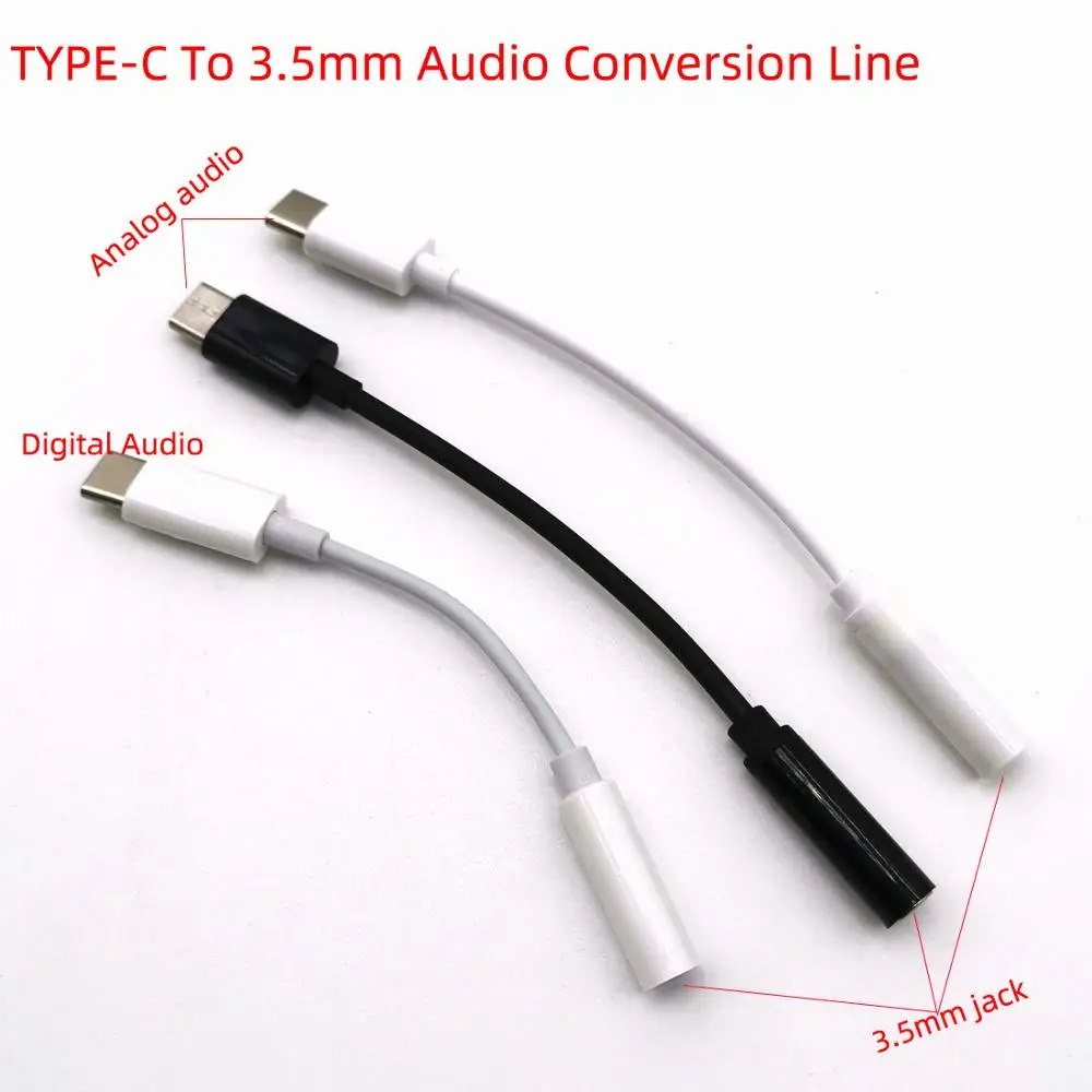 

Type-C to 3.5mm Jack Earphone Digital Signal Analog Signal Audio connector USB C to 3.5mm AUX Headphones Adapter Conversion line