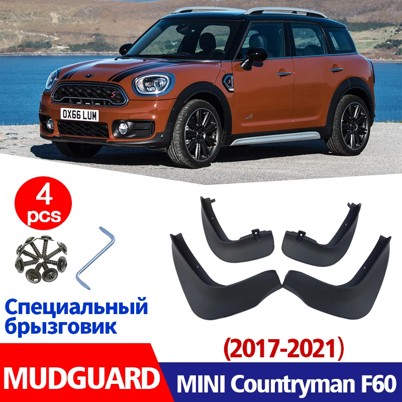 

Front Rear 4pcs ste FOR MINI COUNTRYMAN F60 Mudguard Fenders Mud Flap Guard Splash Car Accessories Auto Styline 2017-2021