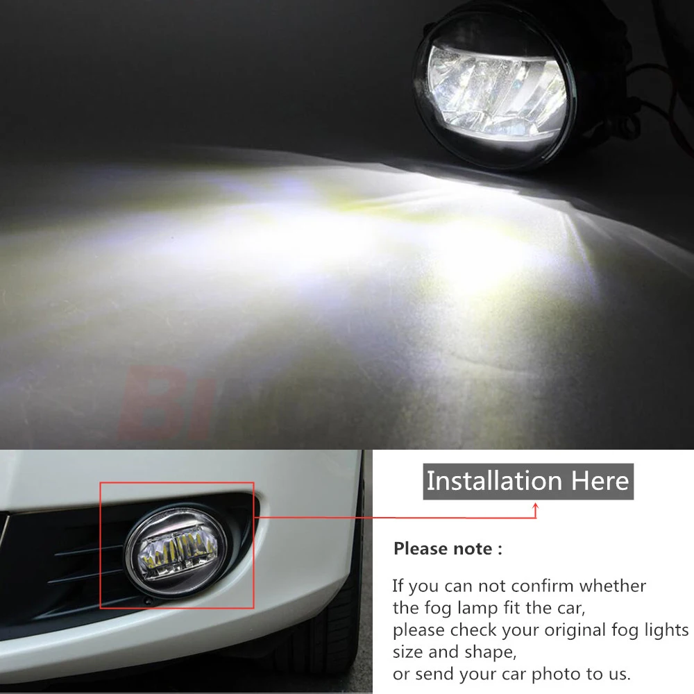 2pcs For Toyota Avensis hatchback /  estate /  Saloon T25 2003-2008 Car H11 LED Fog Light Daytime Running Light DRL White 12V