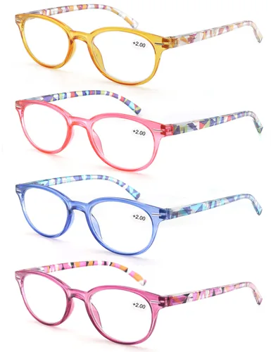Gafas de lectura para mujer, lentes ovaladas con montura colorida, para hipermetropía, presbicia, cuidado de la visión, con bisagra de resorte Flexible