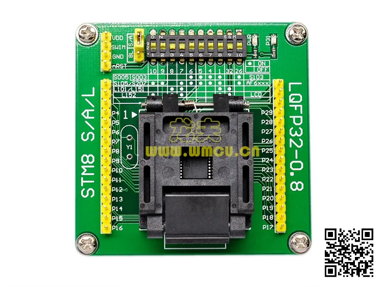 Stm8s / stm8l programmer / burner / IC seat / test seat / programming seat / lqfp32 0.8mm