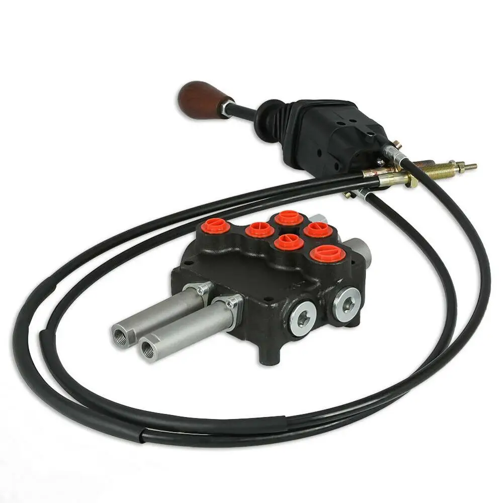 Remote Control Valve Kit: 2 Spool Valve 80lpm/ 21gpm + Cables + Joystick 25MPa