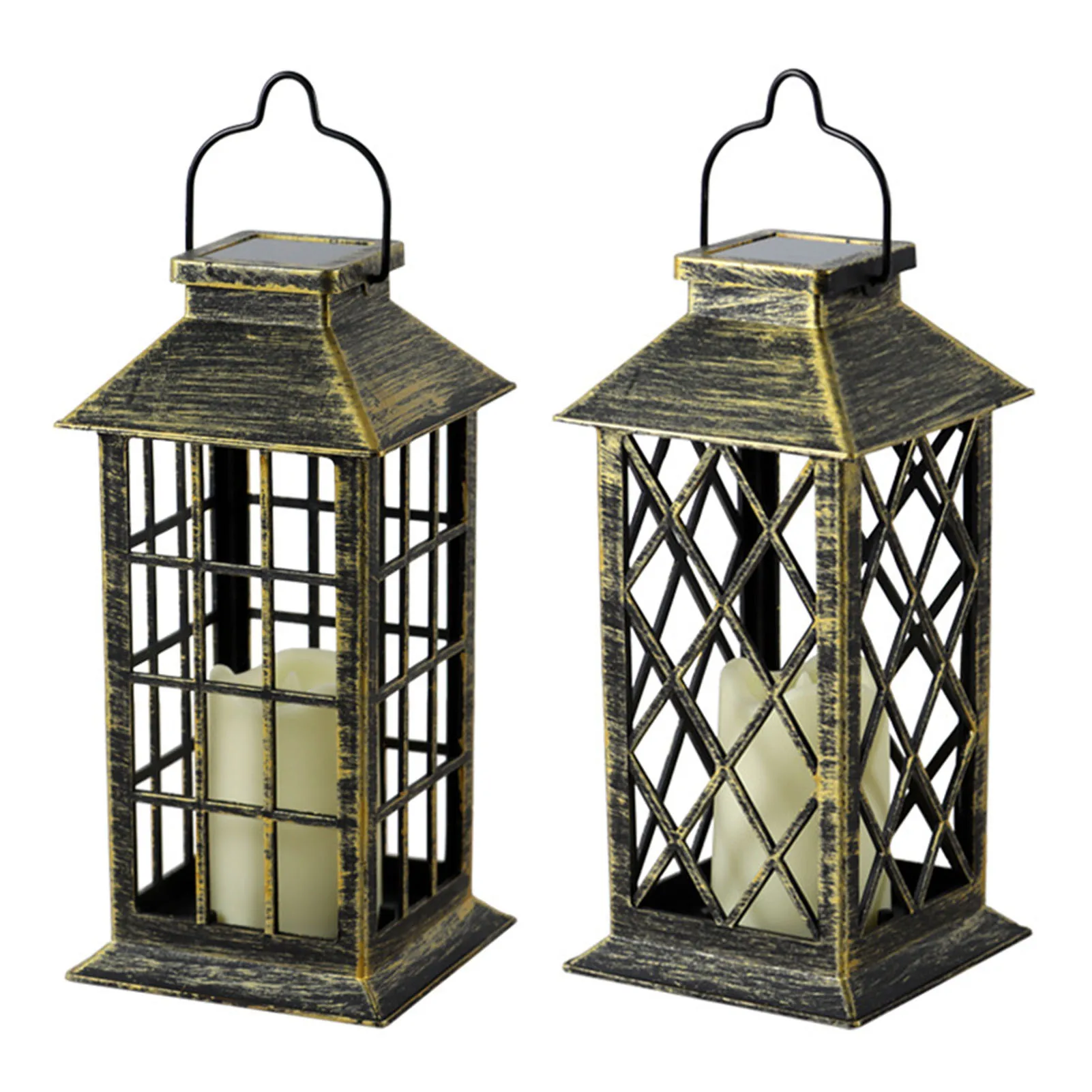 Outdoor Solar Lanterns Garden LED Lights Solar Lamps Waterproof Hanging Lantern Decoration Patio Flickering Flame Lights