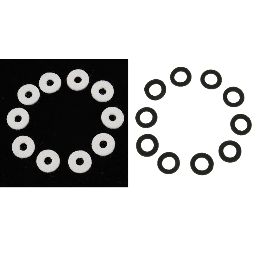 Practical 20PCS Trumpet Felt Washers Black White Brass Instrument Parts for Trumpeter