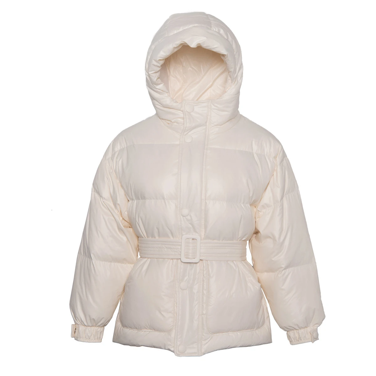 Parka en duvet coupe-vent pour femme avec ceinture, veste femme chaude, conception de manchette simple, noir, haute qualité, mode hiver, YRF75, 2022