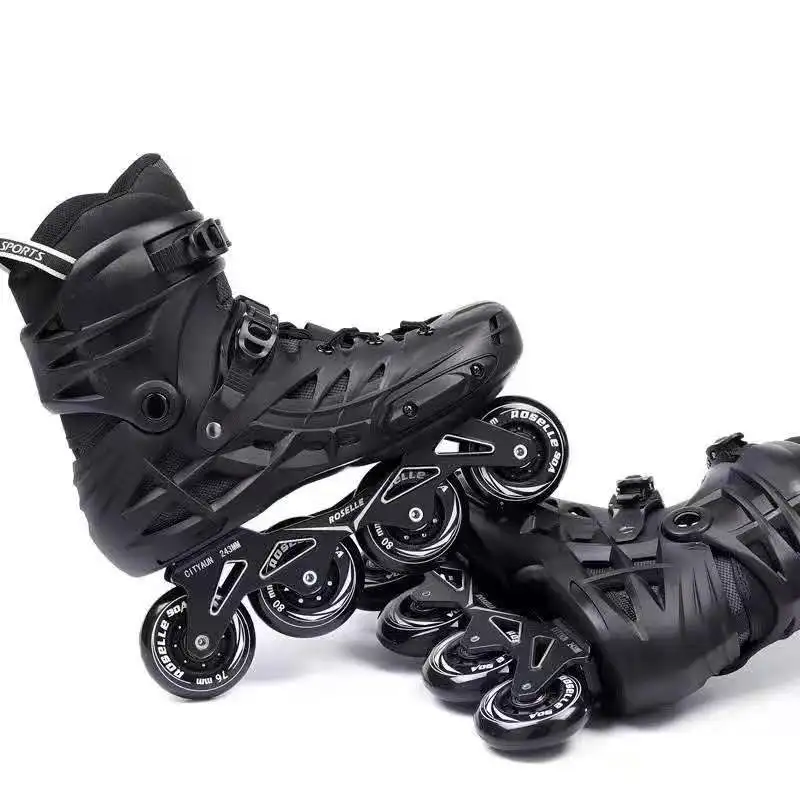 ผู้ใหญ่ Roller Skates รองเท้า EU 35 ถึง 46 รองเท้าสเก็ตอินไลน์สําหรับหญิงชาย 4 ล้อรองเท้าผ้าใบ PU ล้อ Slalom Patines 1 คู่