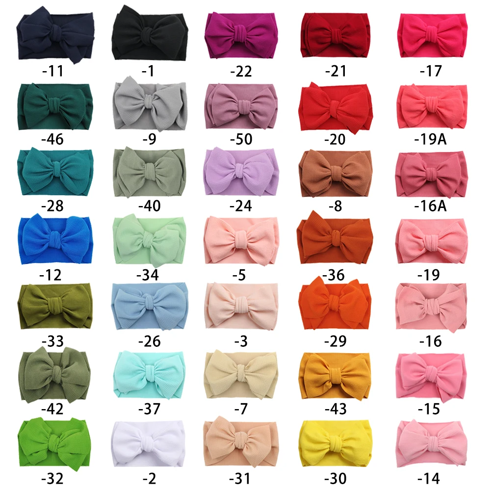 Solid Baby Headband Adjustable Big Bowknot Hair Band Oversize Turban Newborn Headwear For Baby Girls Fashion Hair Accessories