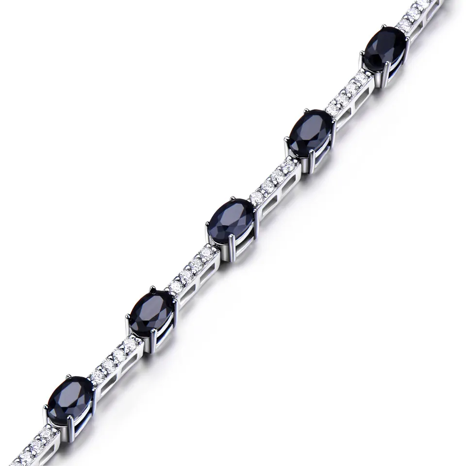 UMCHO 925 sterling silver 2.45 carats classic luxury natural black spinel ladies bracelet jewelry romantic wedding party gift