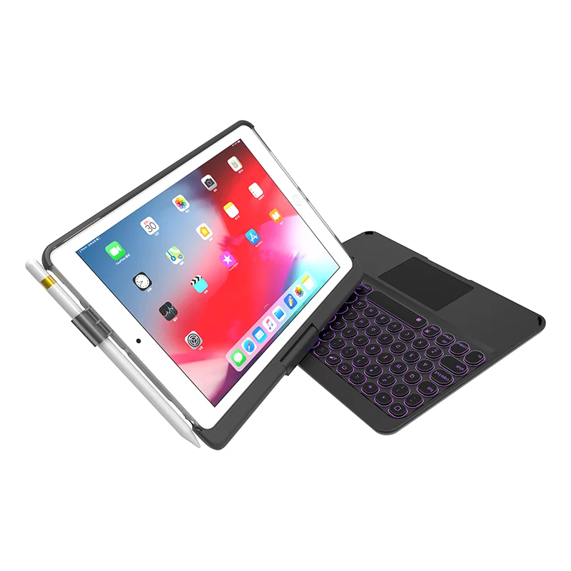 

7 colors backlit Bluetooth Touch Keyboard case For iPad Air 1 2 Pro 9.7 cover For iPad 9.7 2018 2017 Funda with Pencil holder