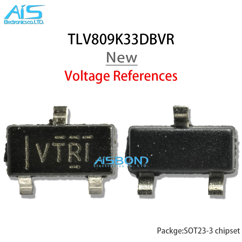 10Pcs TLV809K33DBVR sot23-3 3-Pin 3.3V Voltage supervisor reset IC with Active-low push-pull reset Marking VTRI VTR1