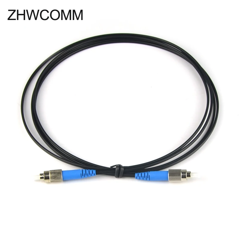 10PCS FC Single Mode Simplex indoor Fiber Optic patch cord FTTH G657A  Black Leather jumper Free Shipping