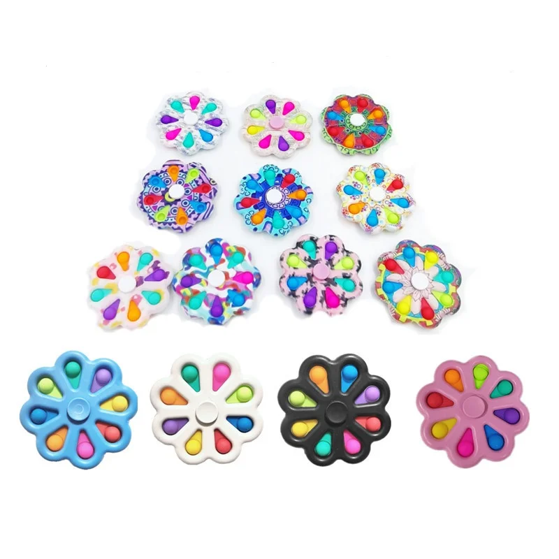 Camouflage Fidget Spinners Push bubble finger Spinner Simple Dimple Hand Toys for ADHD AnxietyStress Relief Sensory