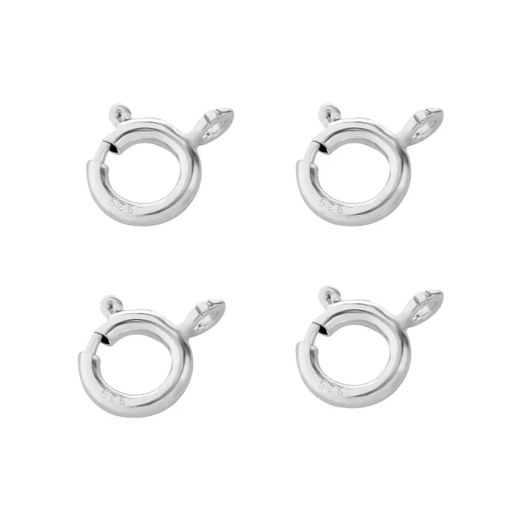 5pcs s925 Sterling Silver Spring Ring Clasp With Open Jump Ring jewelry Clasp For Chain Necklace Bracelet Connectors Wholesale