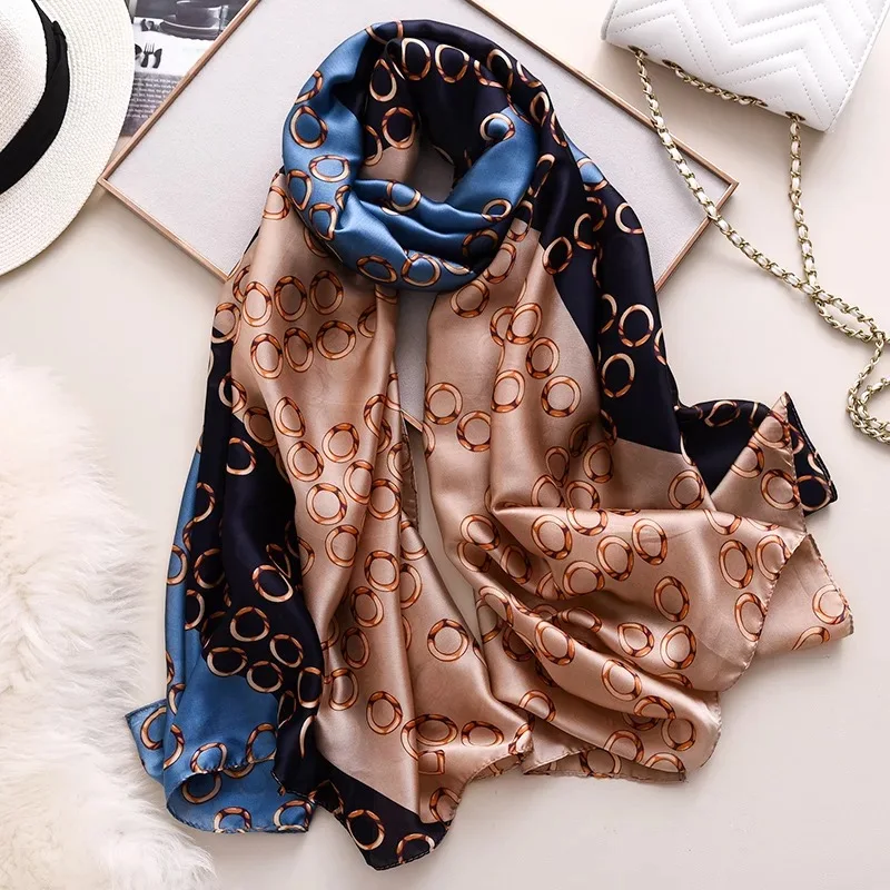 180*90cm luxury brand summer Autumn women Especially female fashion silk scarves shawls Foulard Beach wrap hijab bandanna muslim