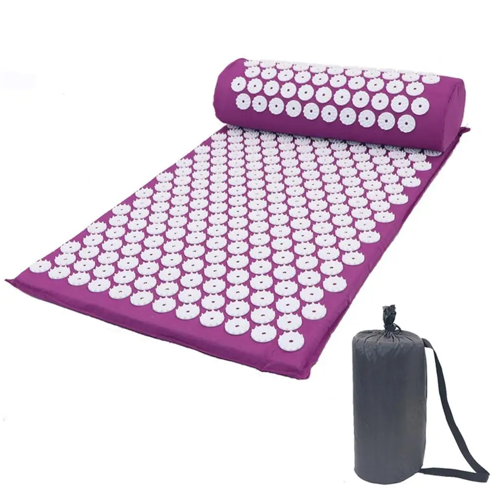 Acupressure Cushion Mat, Spike Pad, Rose Thorn Massage, Yoga Mat, Relieve Stress, Back, Body Pain, 68x42x2cm, THANKSLEE