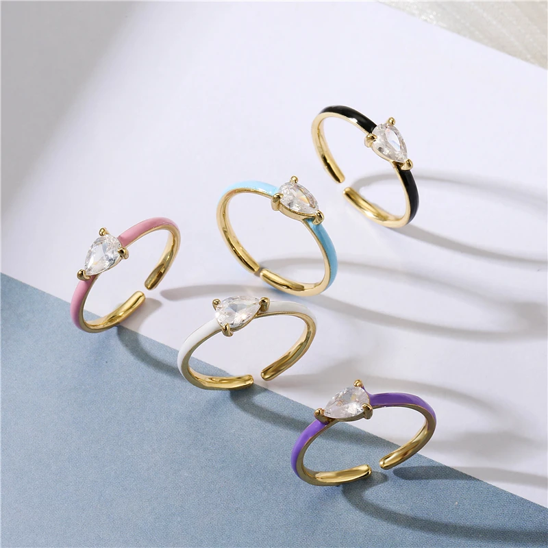 HECHENG,Female Zircon Ring ,Colorful Ring Wedding Jewelry ,Multicolor Fashion Circle Party Accessories