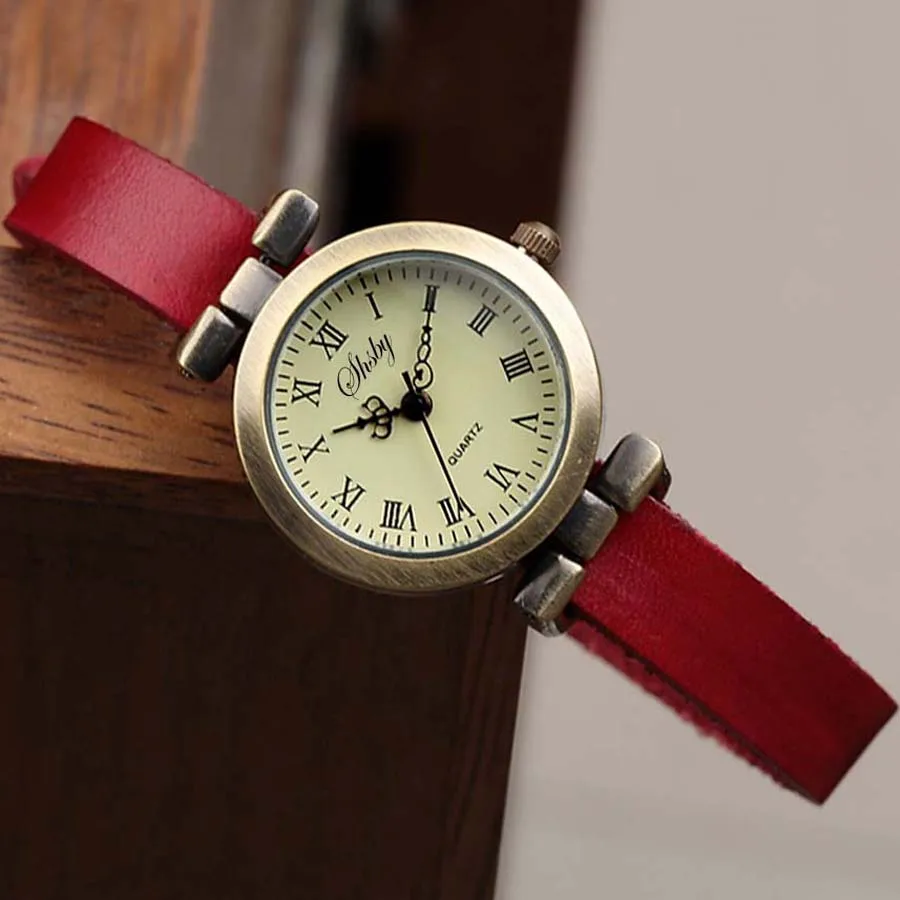 Shsby New Fashion Hot-Selling Cow Leather Female Watch ROMA Vintage Students Watch Women Dress Watches 11 Watches Wholesale