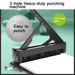 3-Hole Heavy-Duty Punching Machine Office Stationery Punching Machine Three-Hole 40 Sheets 80mm Hole Spacing Puncher