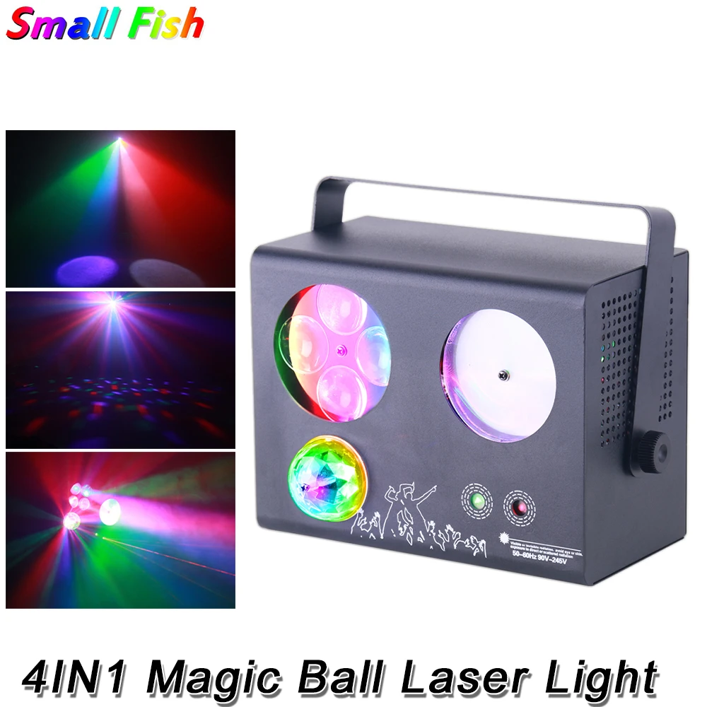 2021 4IN1 Magic Ball Stage Effect Lights DMX512 Party Show Laser Projector DJ Club Professional Christmas Wedding Strobe Light